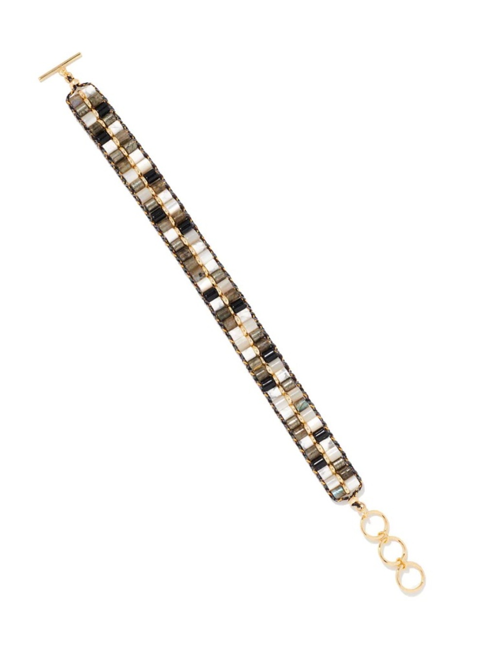 NWT KENDRA SCOTT BREE GOLD BEADED BRACELET
IN NEUTRAL MIX - Picture 2 of 3